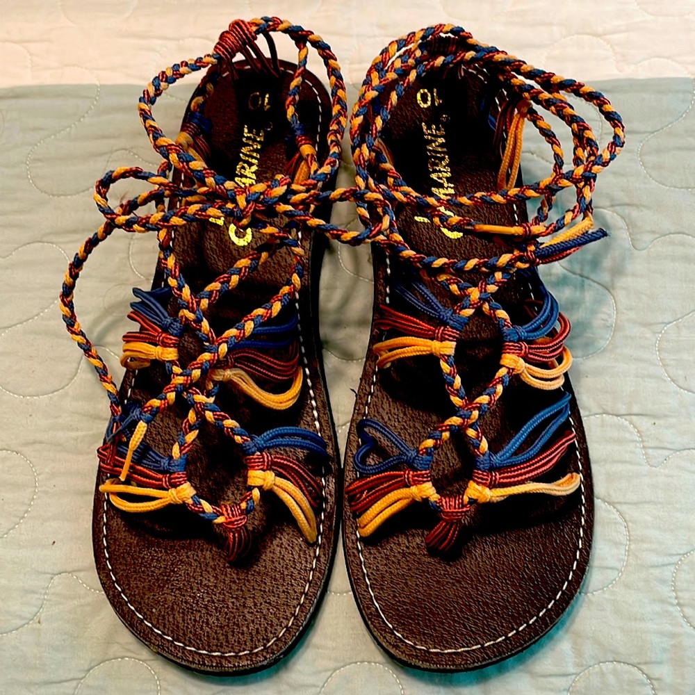 La Marine Lace Up Sandals. Size 8.